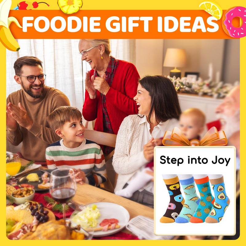 Happy Pop Crazy Socks for Kids Boys - Fun Taco Donut Pineapple Avocado Socks 7-9 Years, Funny Christmas Gifts for Boys - Image 5